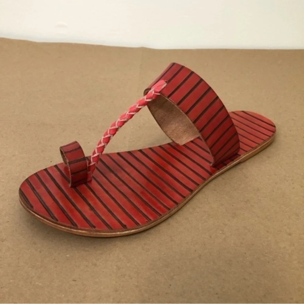 Free People Bora Bora Braided Leather Slip-on Sandals Size 37 - Picture 2 of 7
